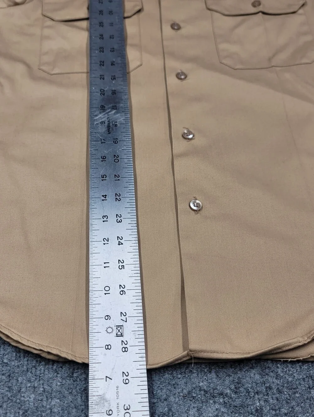 Vintage 70’s US Army Khaki Tan Private First Class Dress Shirt Size S